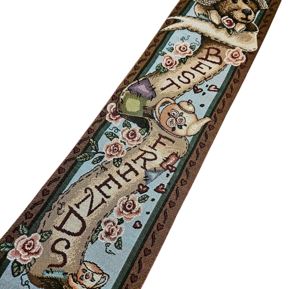 Boyds Bears Afternoon Tea "Best Friends" bell pull / tapestry / banner - Picture 3 of 7